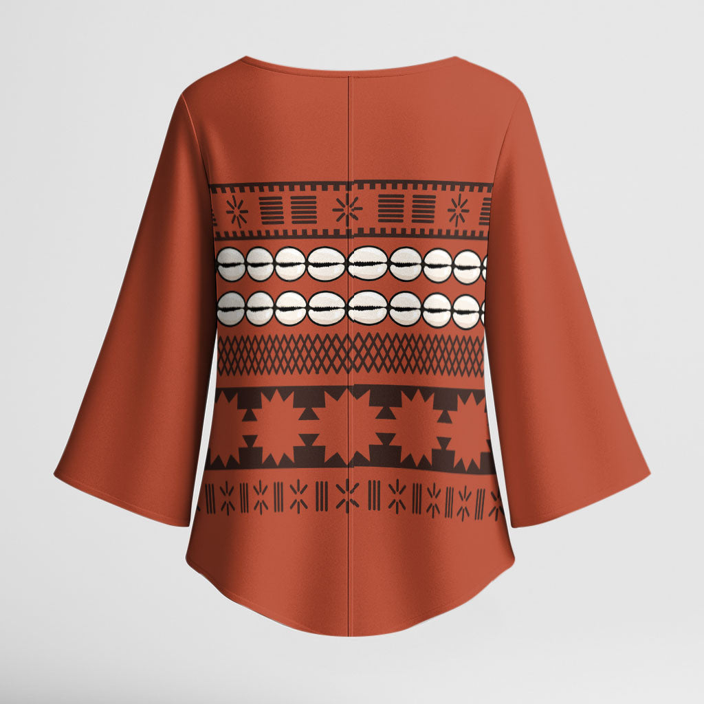 Polynesian Princess Inspired Tapa Pattern Kimono Sleeve Blouse LT05 - Polynesian Pride