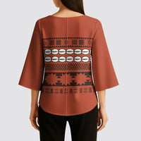 Polynesian Princess Inspired Tapa Pattern Kimono Sleeve Blouse LT05 - Polynesian Pride