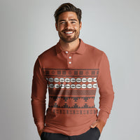 Polynesian Princess Inspired Tapa Pattern Long Sleeve Polo Shirt LT05 - Polynesian Pride