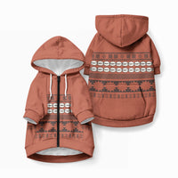 Polynesian Princess Inspired Tapa Pattern Pet Hoodie LT05 Zip-up Red - Polynesian Pride
