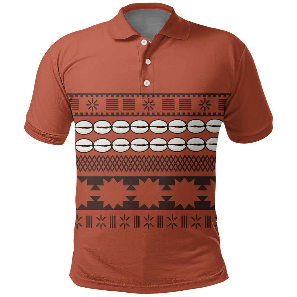 Polynesian Princess Inspired Tapa Pattern Polo Shirt LT05 Red - Polynesian Pride