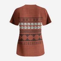 Polynesian Princess Inspired Tapa Pattern Scrub Top LT05 - Polynesian Pride