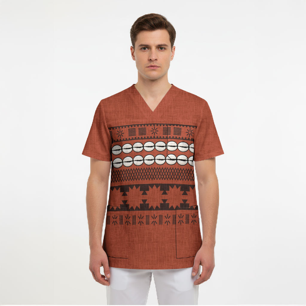 Polynesian Princess Inspired Tapa Pattern Scrub Top LT05 - Polynesian Pride