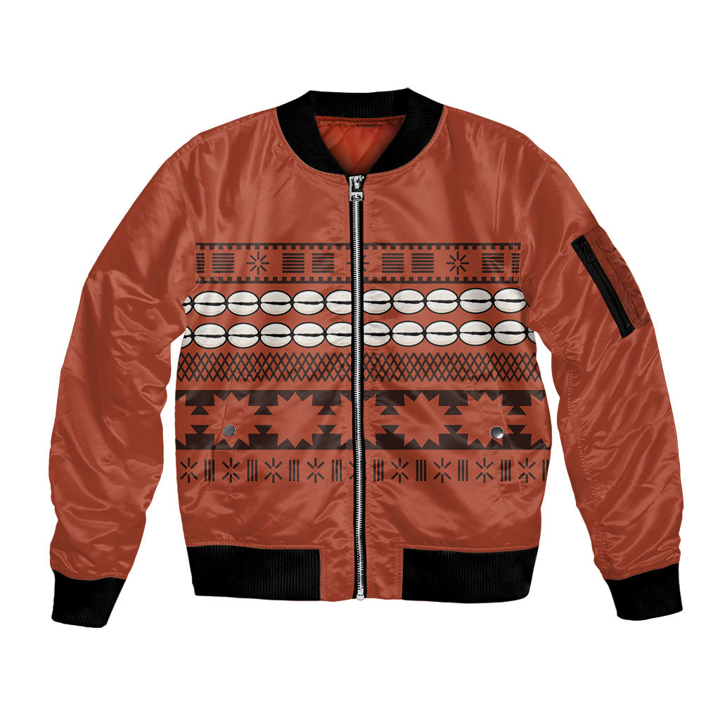 Polynesian Princess Inspired Tapa Pattern Sleeve Zip Bomber Jacket LT05 Unisex Red - Polynesian Pride