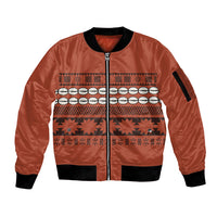 Polynesian Princess Inspired Tapa Pattern Sleeve Zip Bomber Jacket LT05 Unisex Red - Polynesian Pride