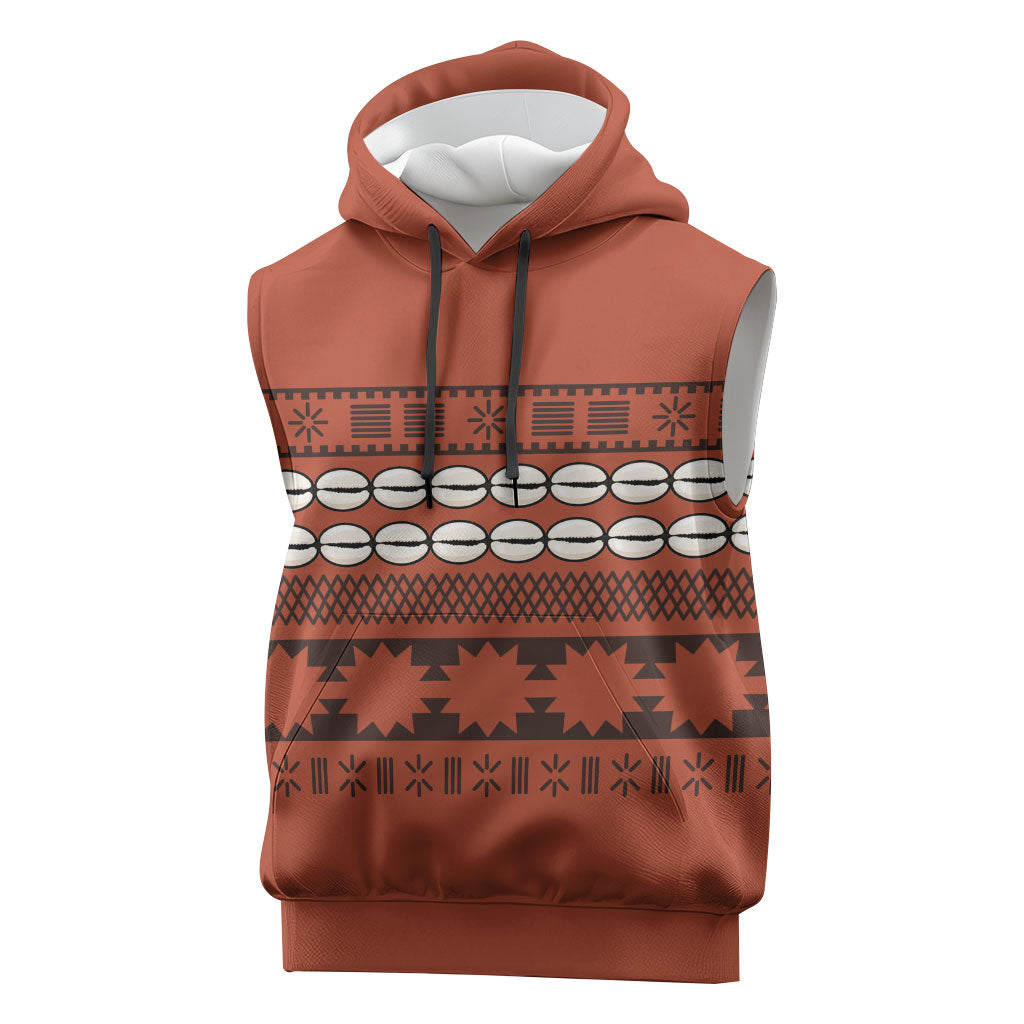 Polynesian Princess Inspired Tapa Pattern Sleeveless Hoodie LT05 Red - Polynesian Pride