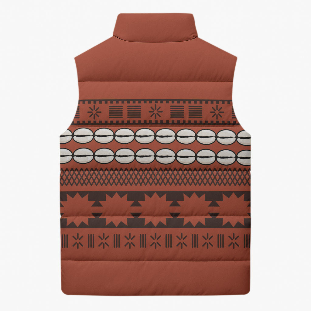 Polynesian Princess Inspired Tapa Pattern Sleeveless Puffer Jacket LT05 - Polynesian Pride
