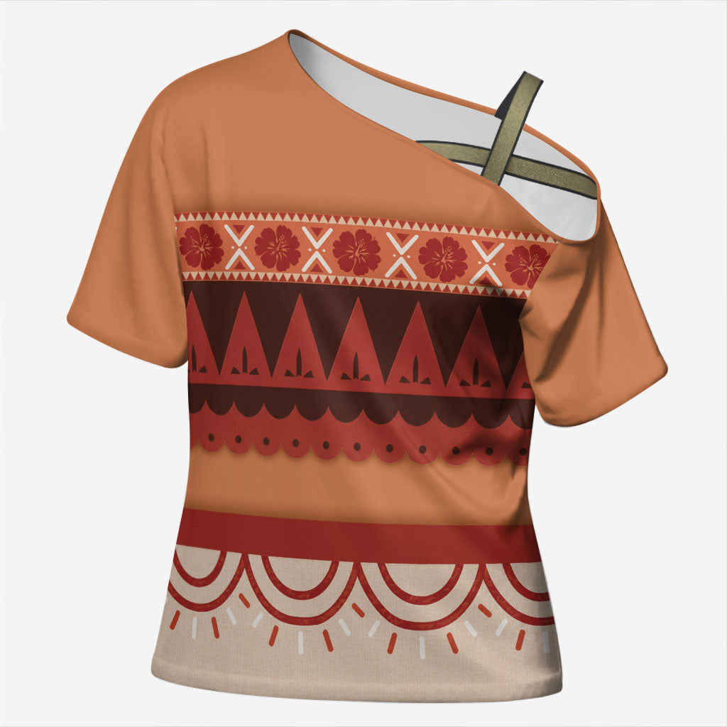 Polynesian Princess Inspired Cosplay Costume Cross Shoulder Shirt LT05 Female Multicolor - Polynesian Pride