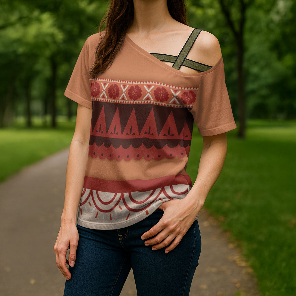 Polynesian Princess Inspired Cosplay Costume Cross Shoulder Shirt LT05 - Polynesian Pride