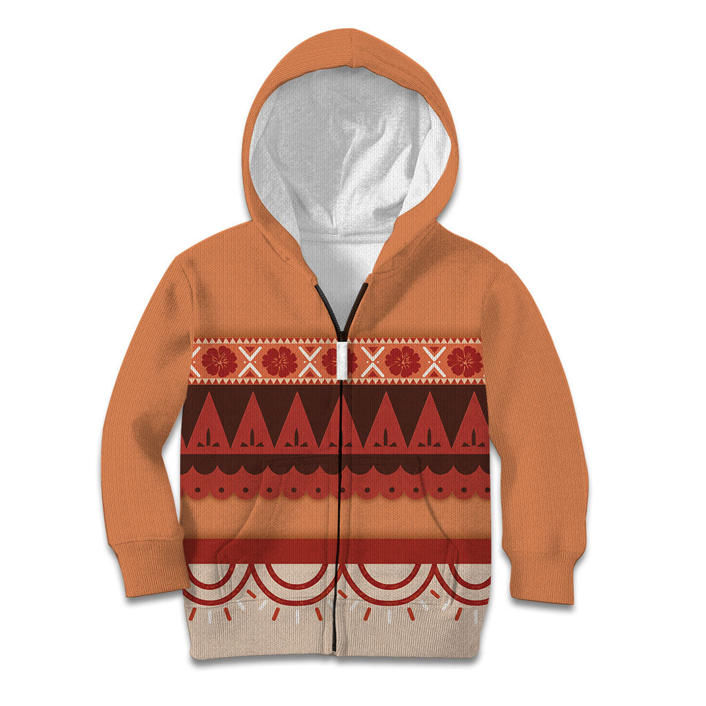 Polynesian Princess Inspired Cosplay Costume Kid Hoodie LT05 Zip Hoodie Multicolor - Polynesian Pride