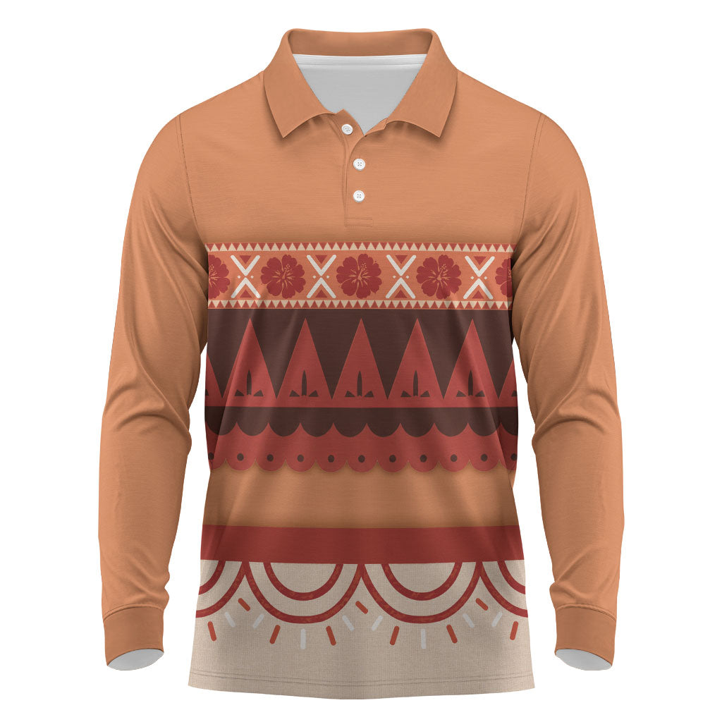Polynesian Princess Inspired Cosplay Costume Long Sleeve Polo Shirt LT05 Multicolor - Polynesian Pride