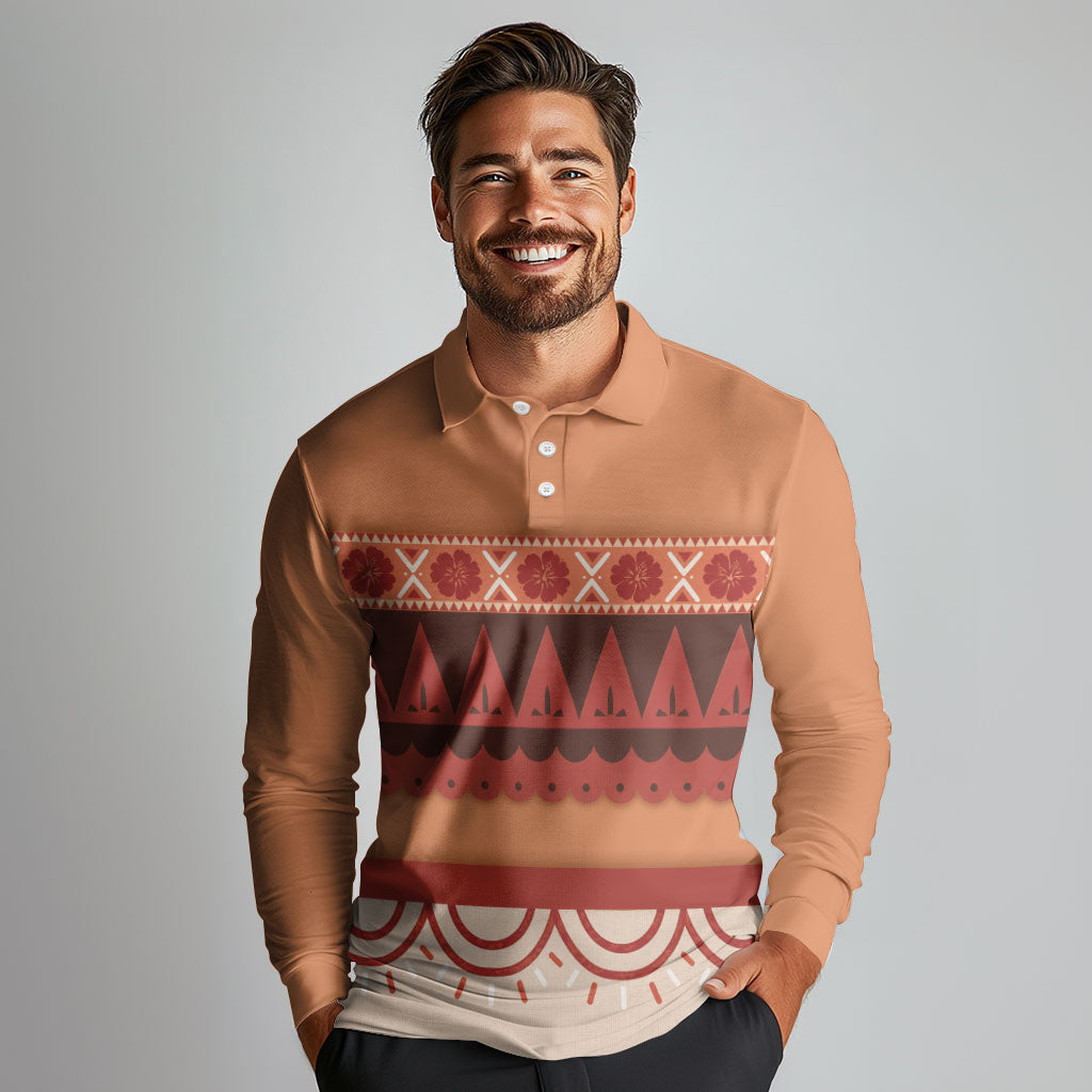Polynesian Princess Inspired Cosplay Costume Long Sleeve Polo Shirt LT05 - Polynesian Pride