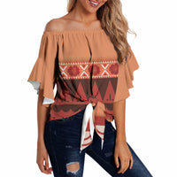 Polynesian Princess Inspired Cosplay Costume Off Shoulder Wrap Waist Top LT05 Multicolor - Polynesian Pride