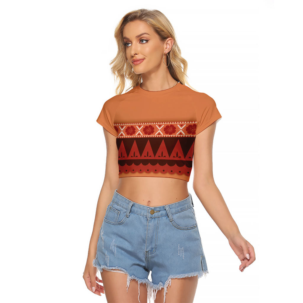 Polynesian Princess Inspired Cosplay Costume Raglan Cropped T Shirt LT05 Female Multicolor - Polynesian Pride