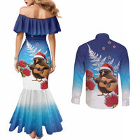 New Zealand Kiwi Christmas Couples Matching Mermaid Dress and Long Sleeve Button Shirt Xmas Vibe