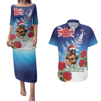 New Zealand Kiwi Christmas Couples Matching Puletasi and Hawaiian Shirt Xmas Vibe
