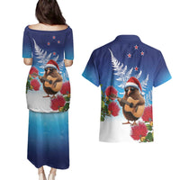 New Zealand Kiwi Christmas Couples Matching Puletasi and Hawaiian Shirt Xmas Vibe