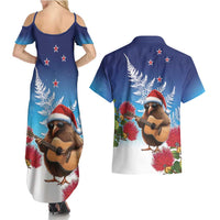 New Zealand Kiwi Christmas Couples Matching Summer Maxi Dress and Hawaiian Shirt Xmas Vibe