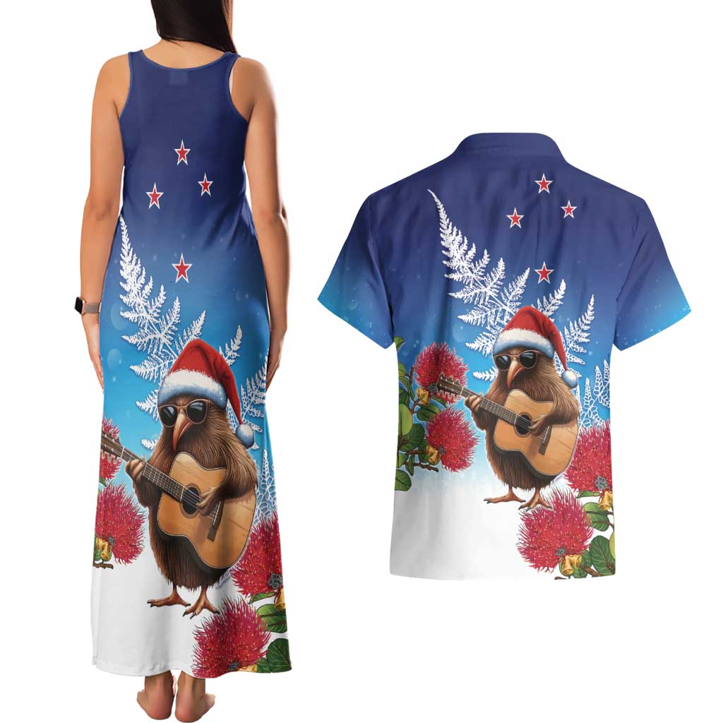 New Zealand Kiwi Christmas Couples Matching Tank Maxi Dress and Hawaiian Shirt Xmas Vibe