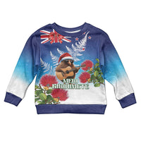 New Zealand Kiwi Christmas Kid Ugly Christmas Sweater Xmas Vibe LT05 Kid Blue - Polynesian Pride