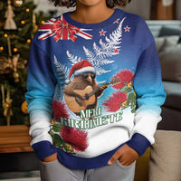 New Zealand Kiwi Christmas Kid Ugly Christmas Sweater Xmas Vibe LT05 - Polynesian Pride
