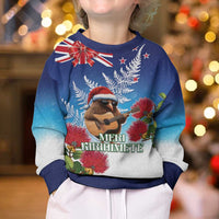New Zealand Kiwi Christmas Kid Ugly Christmas Sweater Xmas Vibe LT05 - Polynesian Pride