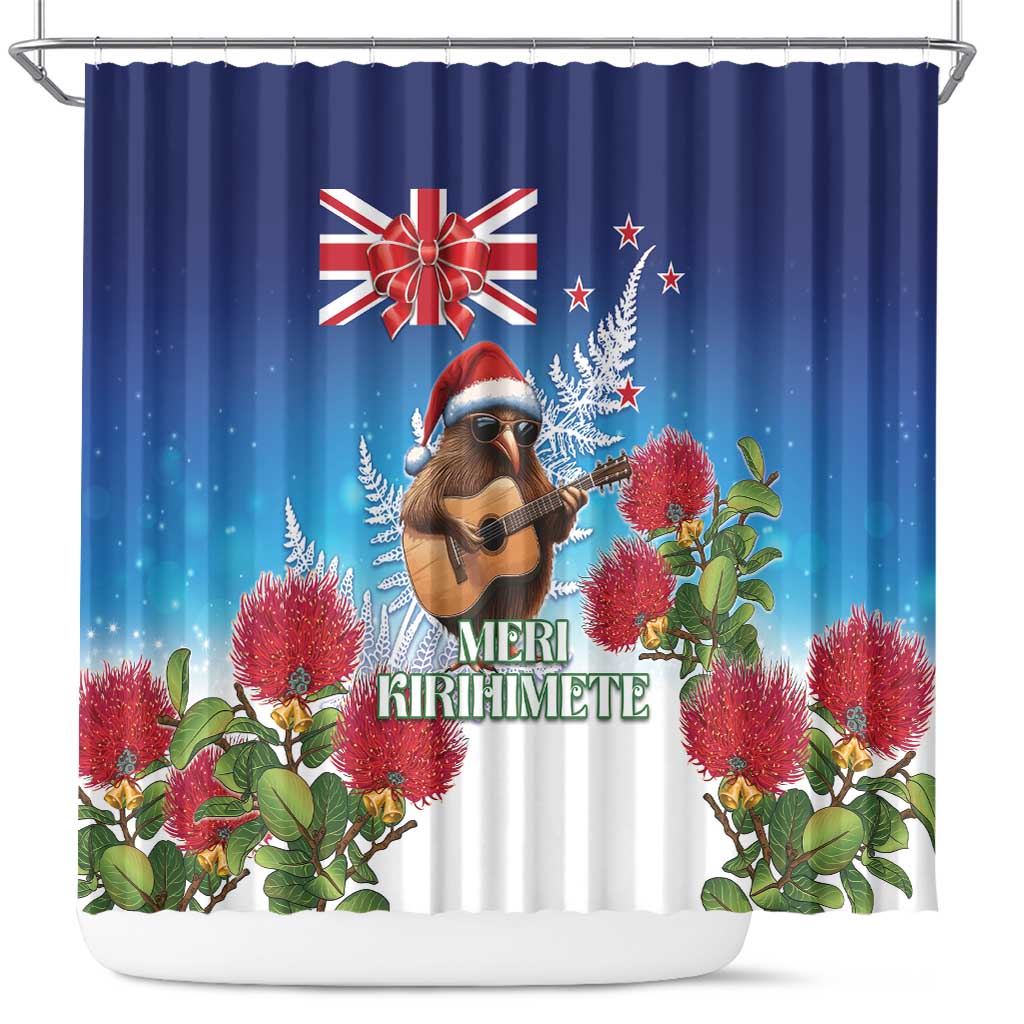 New Zealand Kiwi Christmas Shower Curtain Xmas Vibe