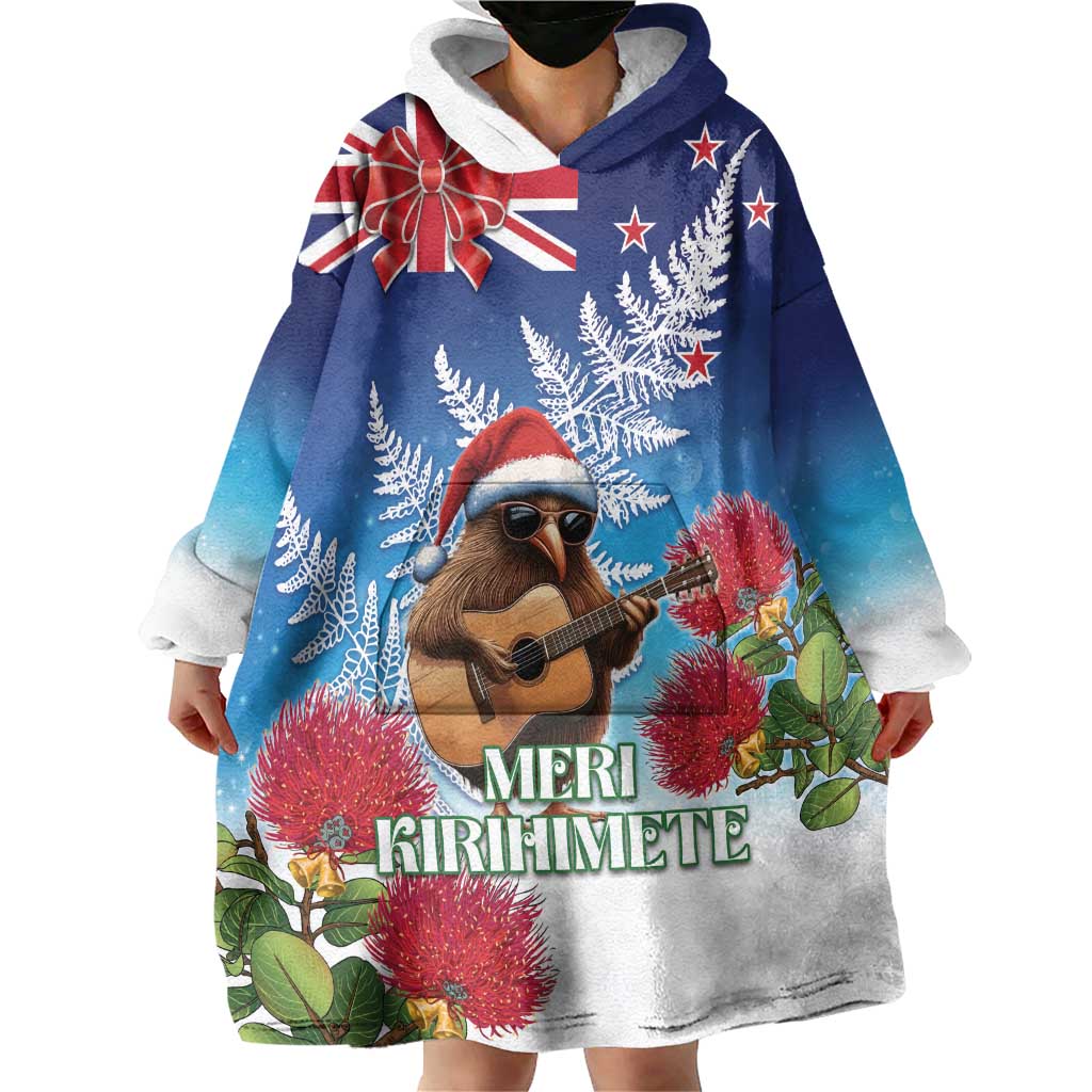 New Zealand Kiwi Christmas Wearable Blanket Hoodie Xmas Vibe