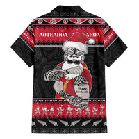 New Zealand Santa Tiki Christmas Family Matching Off Shoulder Short Dress and Hawaiian Shirt Meri Kirihimete LT05 - Polynesian Pride