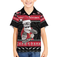 New Zealand Santa Tiki Christmas Hawaiian Shirt Meri Kirihimete