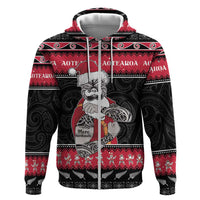 New Zealand Santa Tiki Christmas Hoodie Meri Kirihimete