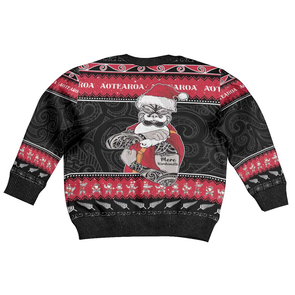 New Zealand Santa Tiki Christmas Kid Ugly Christmas Sweater Meri Kirihimete LT05 - Polynesian Pride