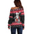 New Zealand Santa Tiki Christmas Off Shoulder Sweater Meri Kirihimete