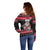 New Zealand Santa Tiki Christmas Off Shoulder Sweater Meri Kirihimete