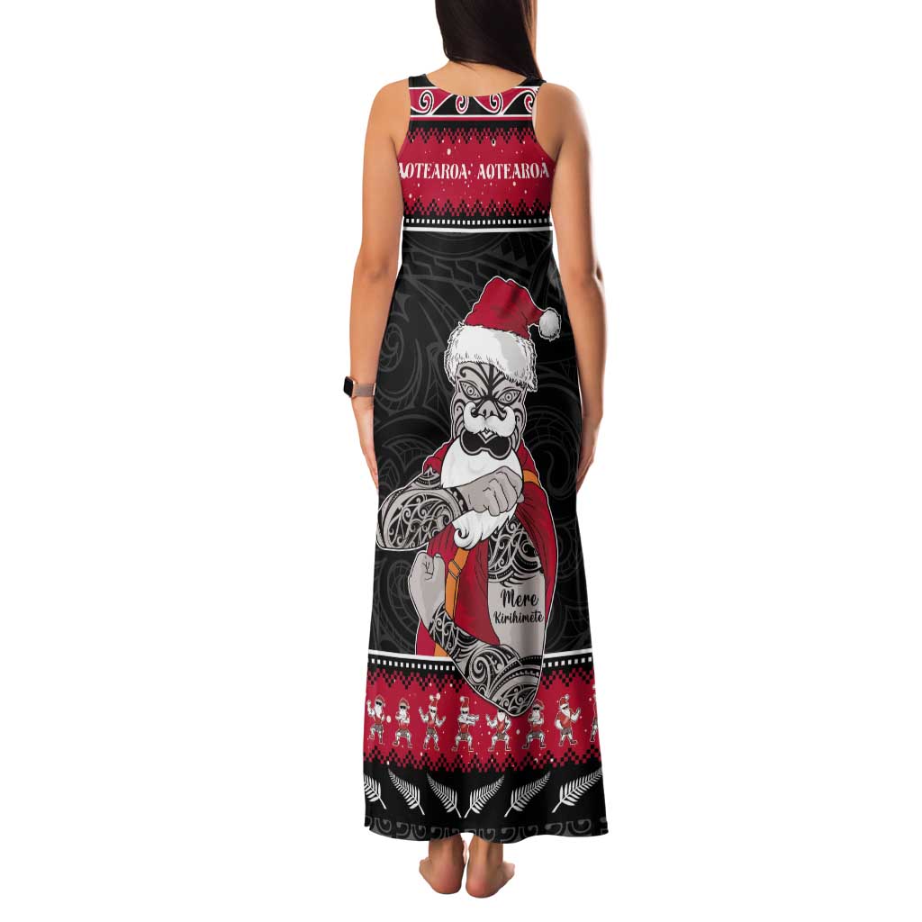 New Zealand Santa Tiki Christmas Tank Maxi Dress Meri Kirihimete