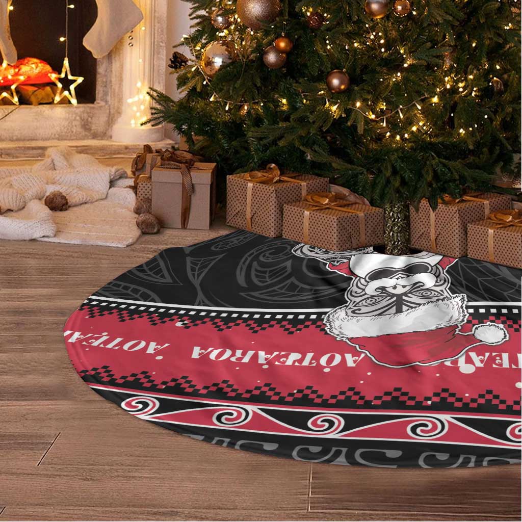 New Zealand Santa Tiki Christmas Tree Skirt Meri Kirihimete LT05 - Polynesian Pride