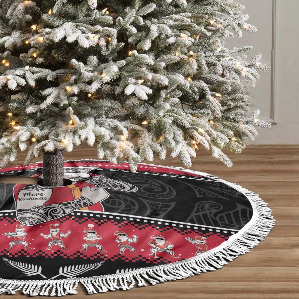New Zealand Santa Tiki Christmas Tree Skirt Meri Kirihimete LT05 - Polynesian Pride