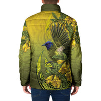 New Zealand Bellbird Padded Jacket With Kowhai Flowers LT05 - Polynesian Pride