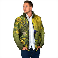New Zealand Bellbird Padded Jacket With Kowhai Flowers LT05 - Polynesian Pride
