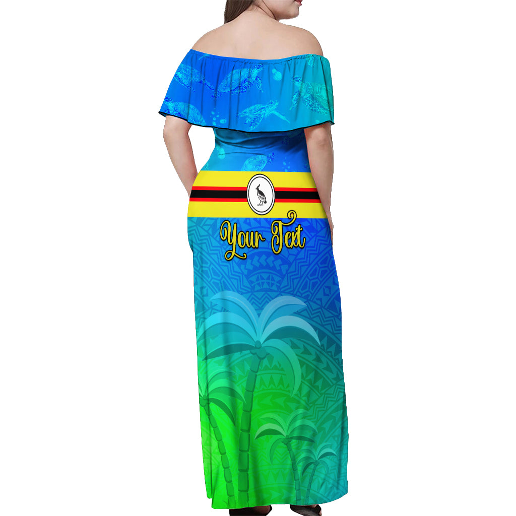 Personalised Solomon Islands Choiseul Province Day Off Shoulder Maxi Dress Sea Turtle Tribal Pattern LT05 - Polynesian Pride