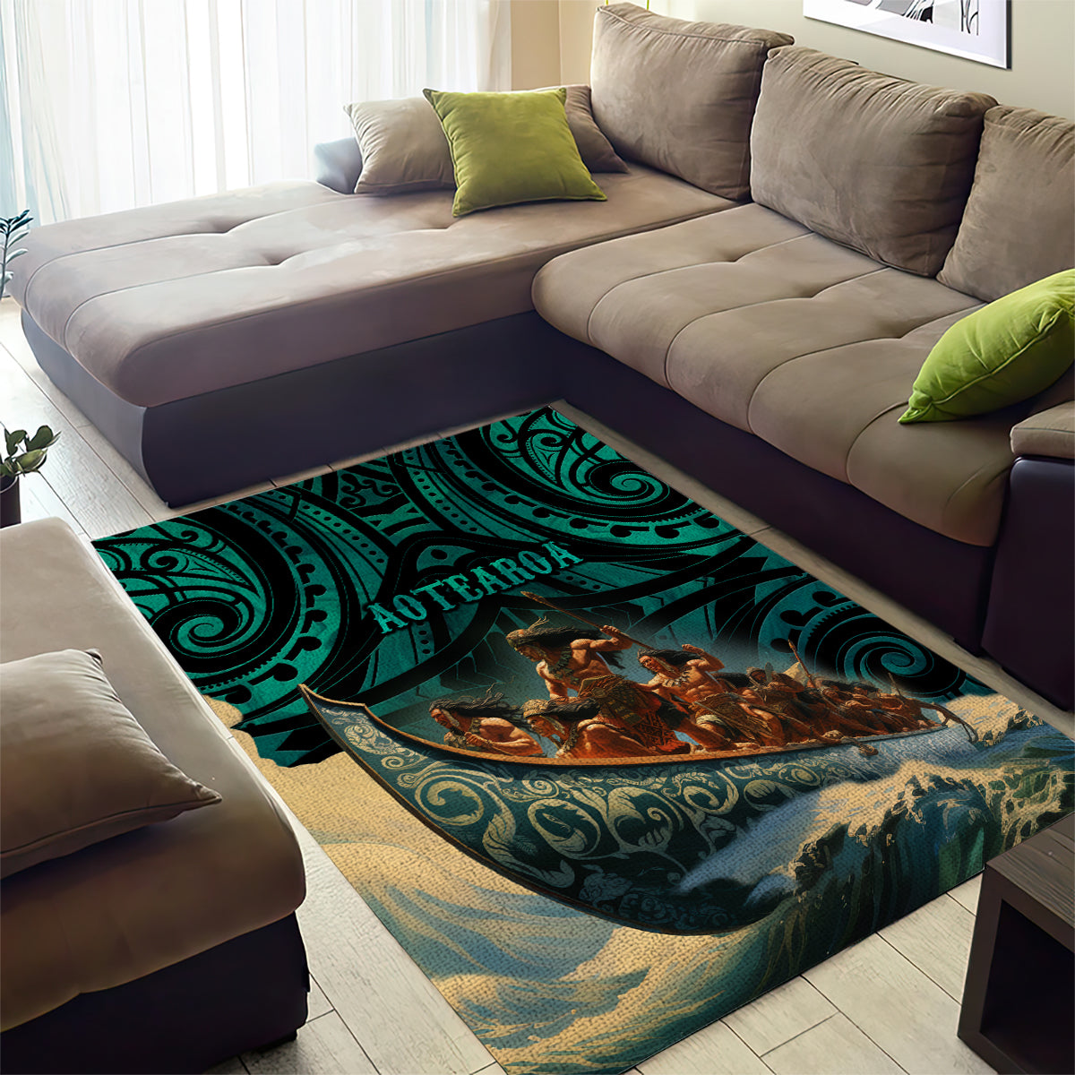 New Zealand Tamaki Herenga Waka Festival Area Rug Maori Pattern LT05 - Polynesian Pride