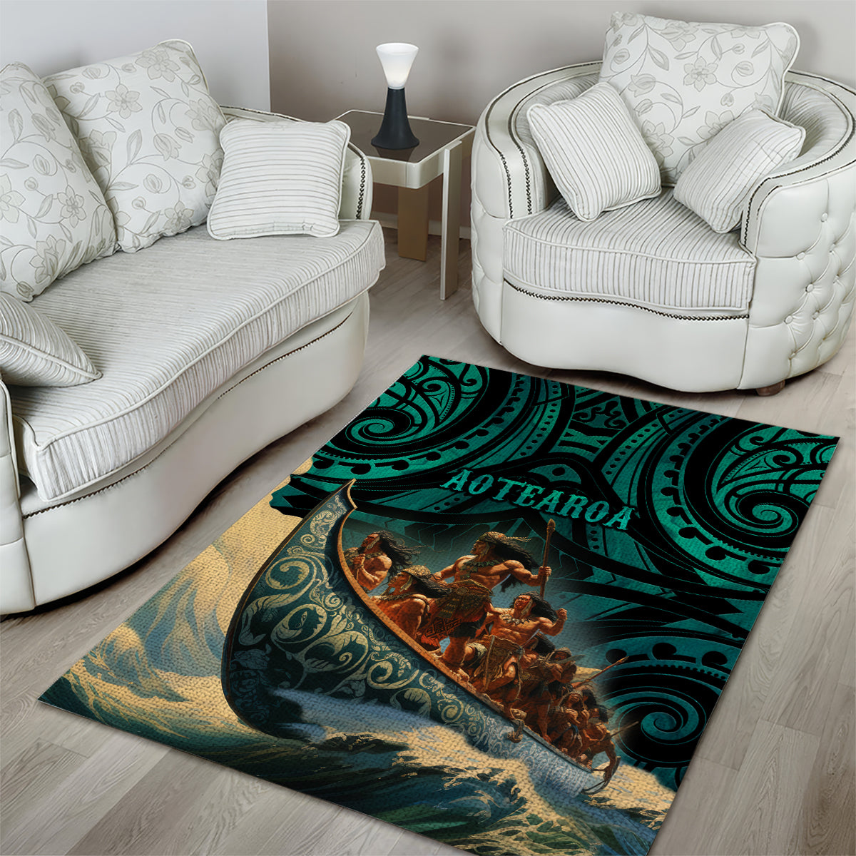 New Zealand Tamaki Herenga Waka Festival Area Rug Maori Pattern LT05 - Polynesian Pride