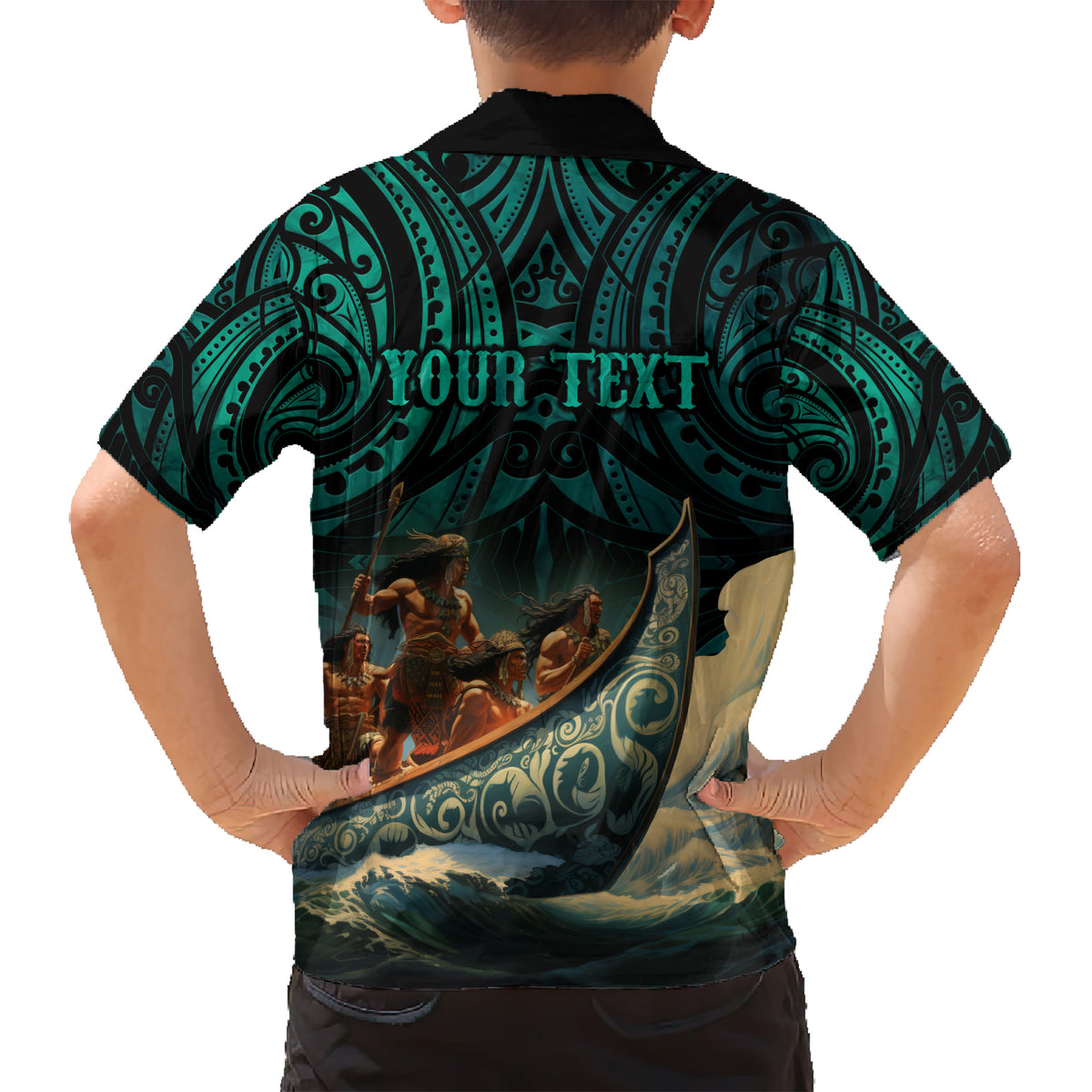 Personalised New Zealand Tamaki Herenga Waka Festival Kid Hawaiian Shirt Maori Pattern LT05 - Polynesian Pride