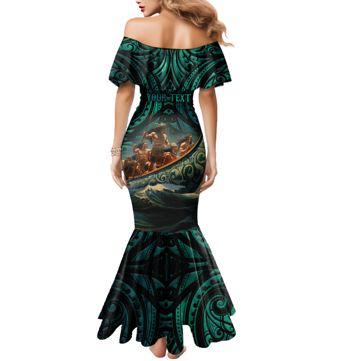 Personalised New Zealand Tamaki Herenga Waka Festival Mermaid Dress Maori Pattern LT05 - Polynesian Pride