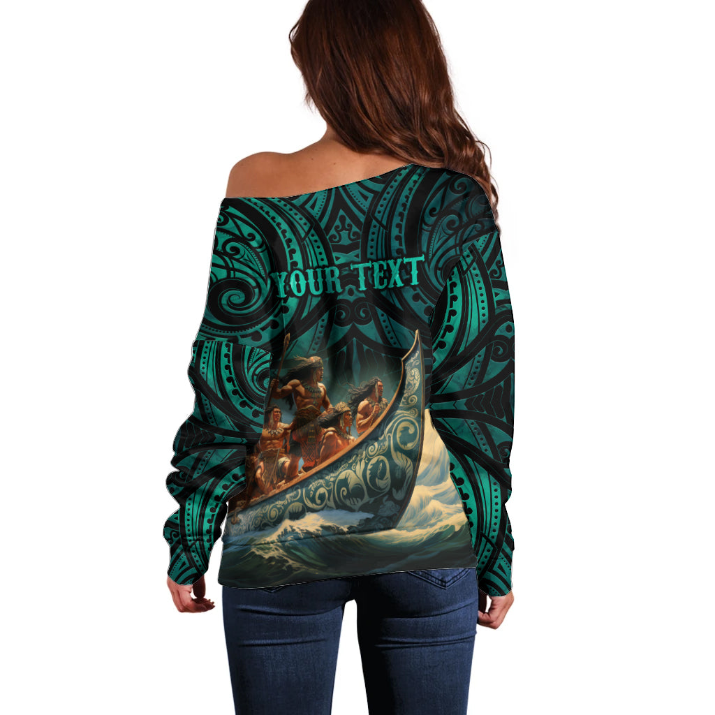 Personalised New Zealand Tamaki Herenga Waka Festival Off Shoulder Sweater Maori Pattern LT05 - Polynesian Pride