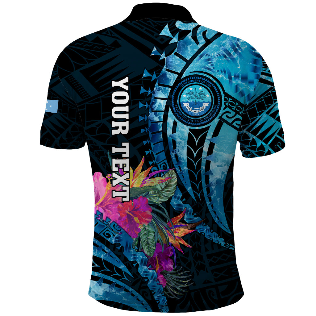 Personalised FSM Culture Day Polo Shirt Tropical Flowers Tribal Pattern LT05 - Polynesian Pride