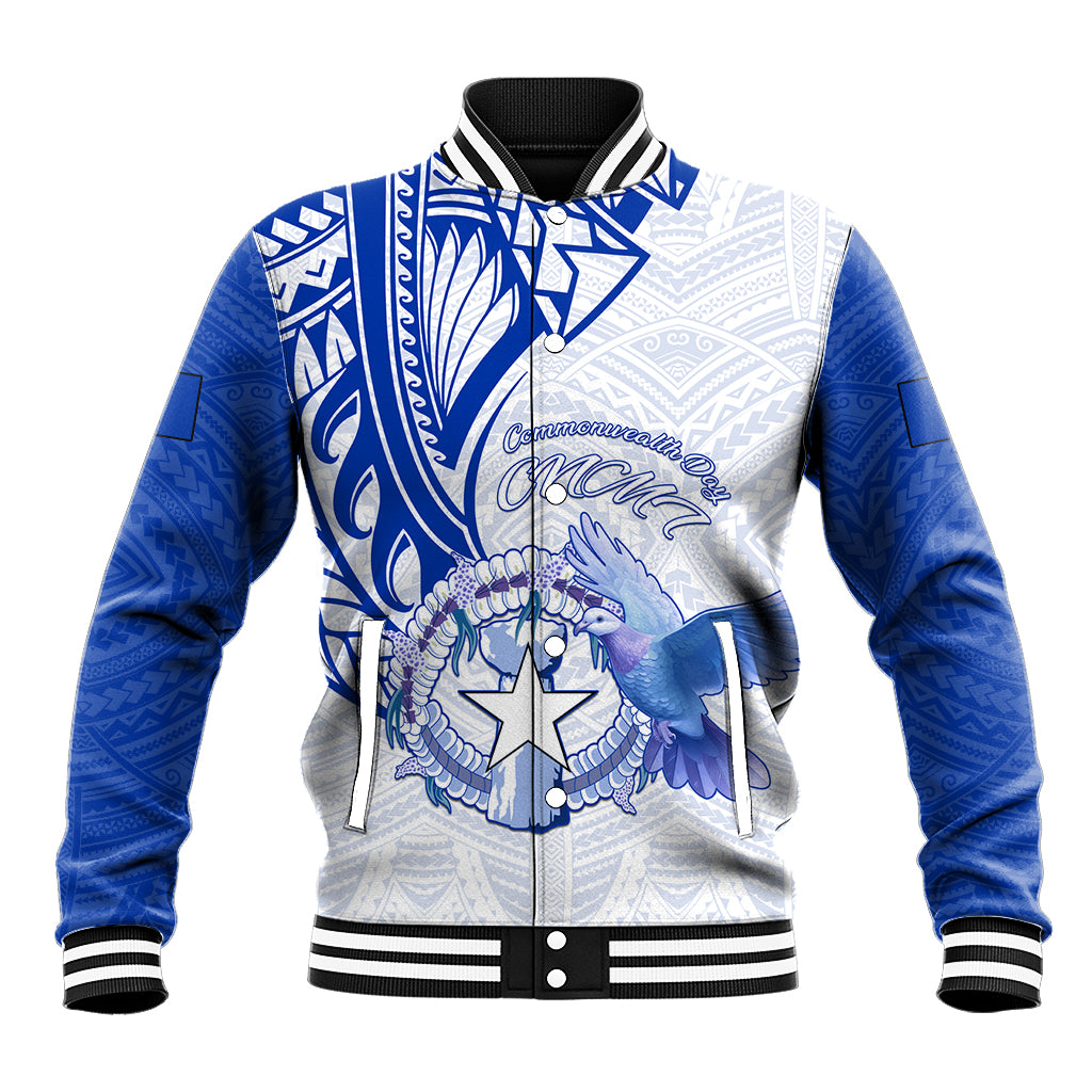 Personalised Northern Mariana Islands Commonwealth Day Baseball Jacket Simple Style LT05 Unisex Blue - Polynesian Pride