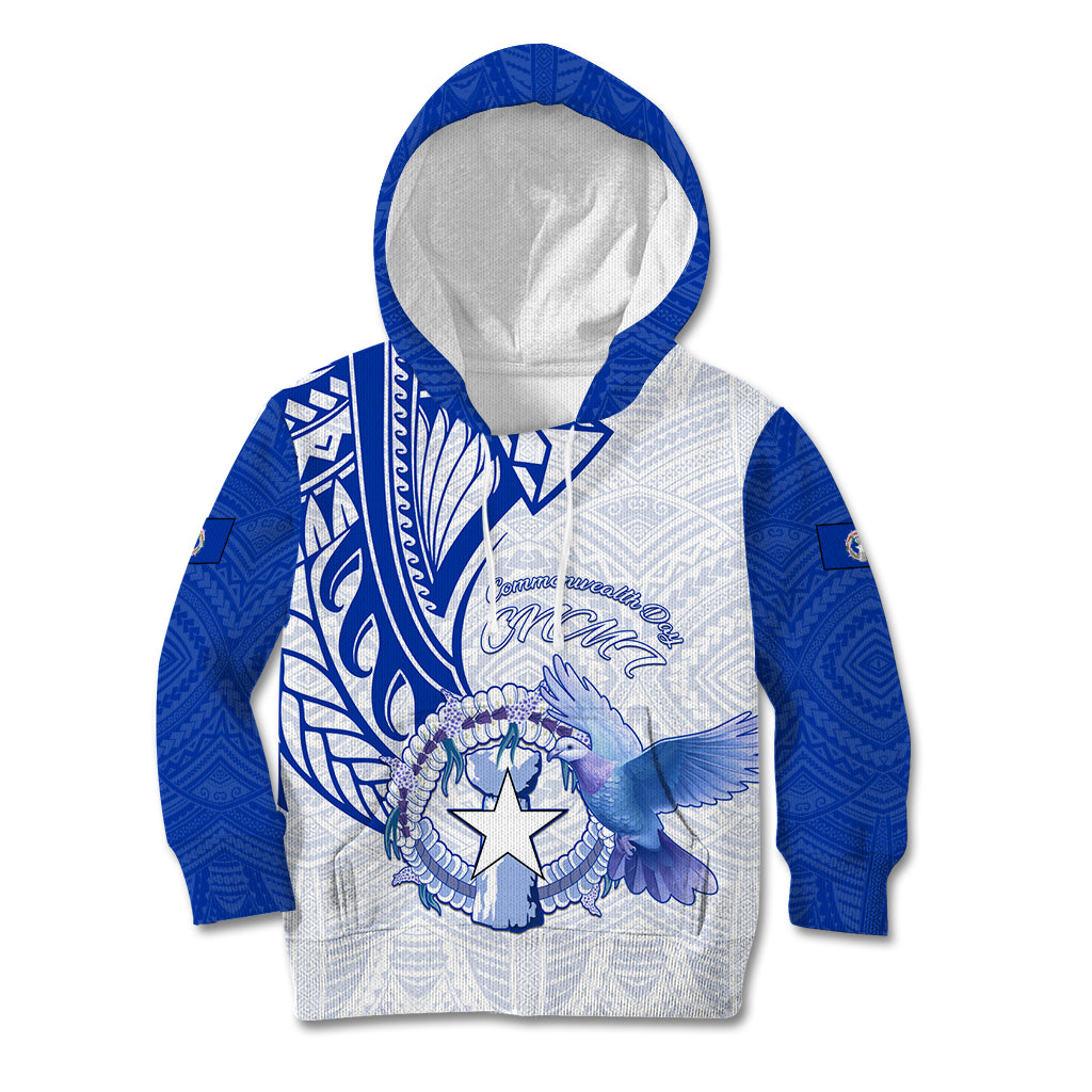 Personalised Northern Mariana Islands Commonwealth Day Kid Hoodie Simple Style LT05 Hoodie Blue - Polynesian Pride