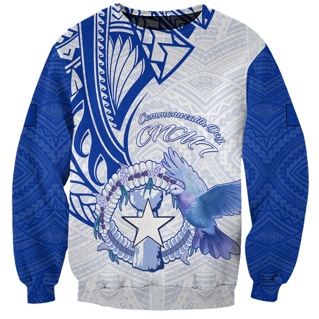Personalised Northern Mariana Islands Commonwealth Day Sweatshirt Simple Style LT05 Unisex Blue - Polynesian Pride