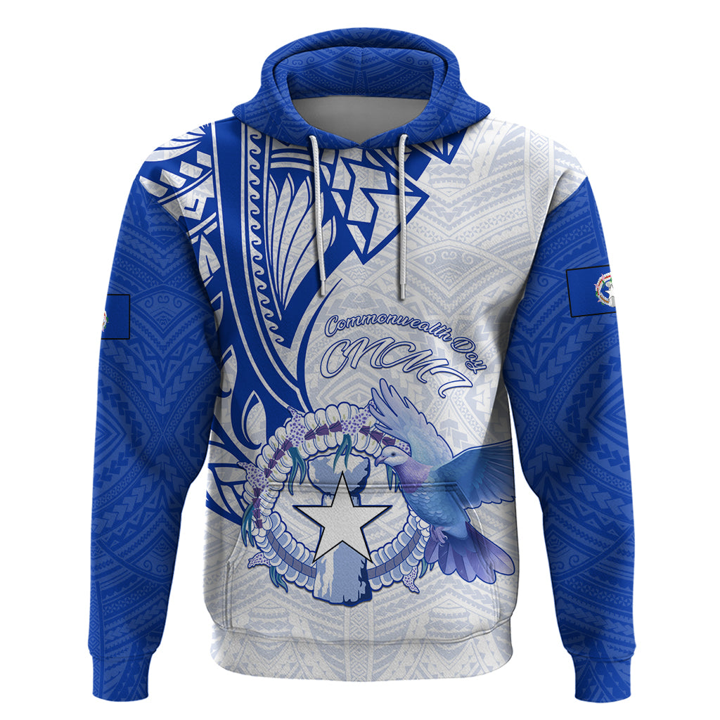 Personalised Northern Mariana Islands Commonwealth Day Zip Hoodie Simple Style LT05 Pullover Hoodie Blue - Polynesian Pride